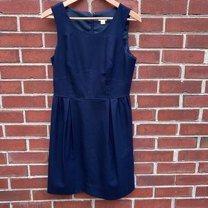 J. Crew Pleated Shift Dress in Wool Flannel